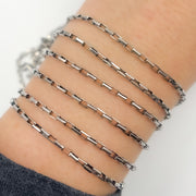 Oxidized Sterling Silver Box Chain